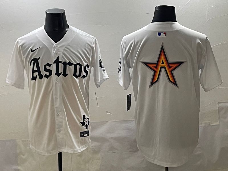 Men 2025 Houston Astros Blank White Five generations Joint Name Nike MLB Jersey style 14